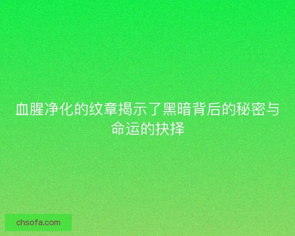 血腥净化的纹章揭示了黑暗背后的秘密与命运的抉择
