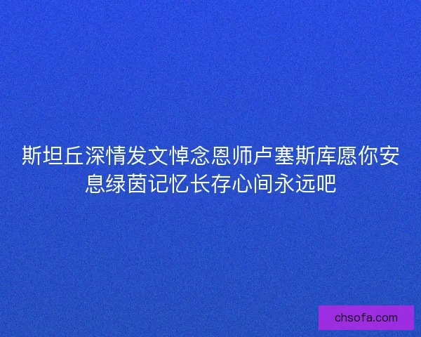 斯坦丘深情发文悼念恩师卢塞斯库愿你安息绿茵记忆长存心间永远吧