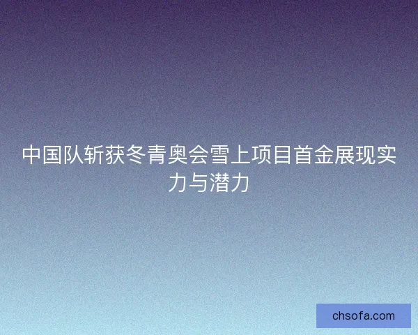 中国队斩获冬青奥会雪上项目首金展现实力与潜力